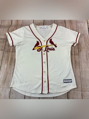 Women’s St Louis Cardinals Majestic Coolbase White Baseball Jersey Size Large